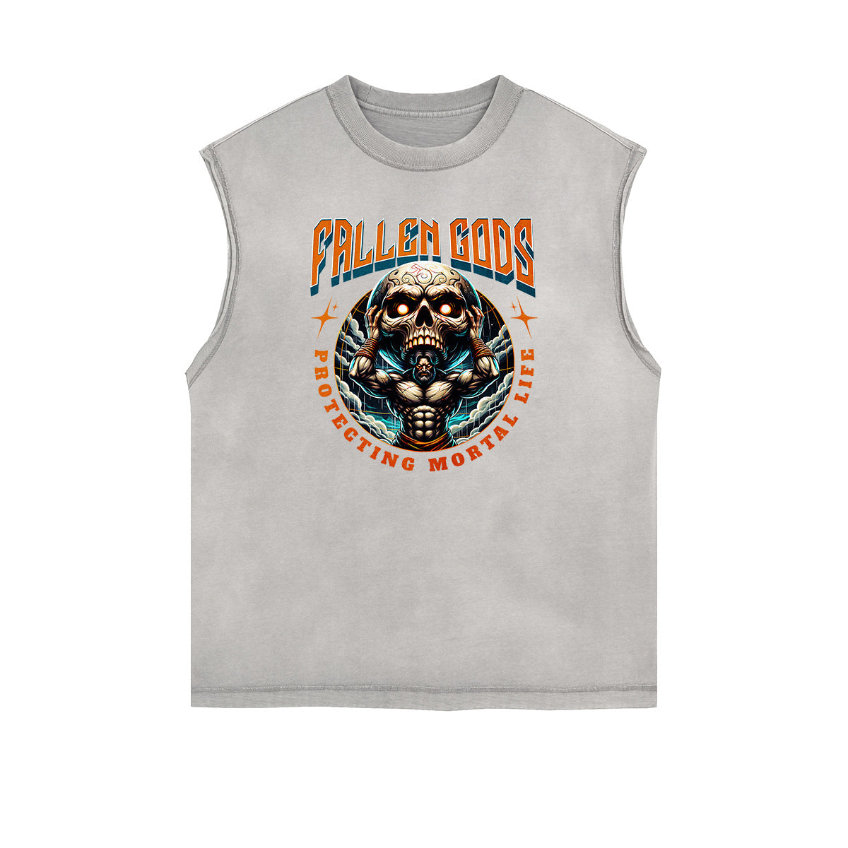 Stone Wash Streetwear Pattern Tank Top