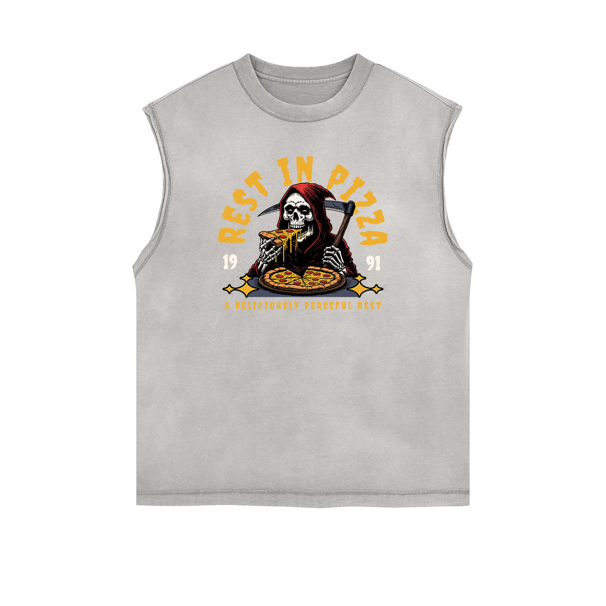 Stone Wash Streetwear Pattern Tank Top