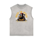 Stone Wash Streetwear Pattern Tank Top