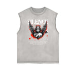 Stone Wash Streetwear Pattern Tank Top