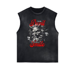 Sleeveless Black Streetwear Inspired Graphic Tee