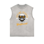 Sleeveless Rebellious Streetwear Pattern T Shirt