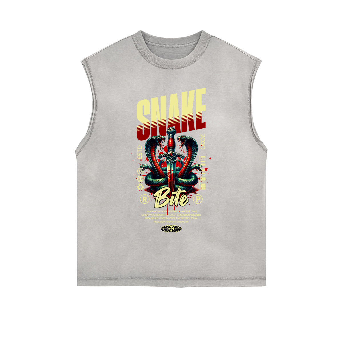 Sleeveless Rebellious Streetwear Pattern T Shirt