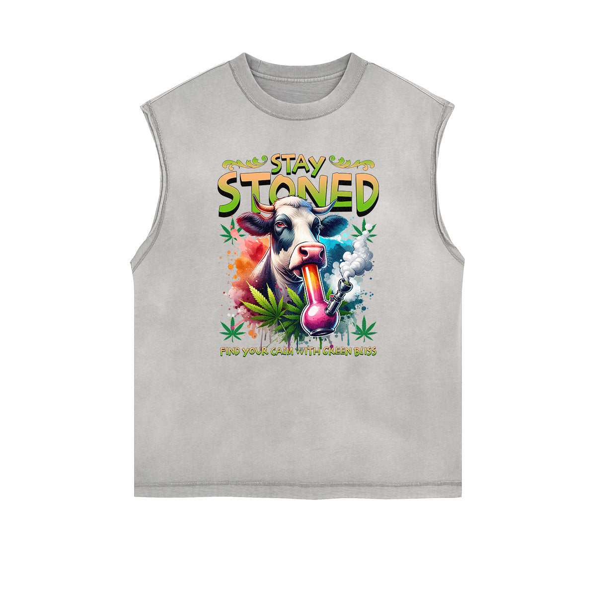 Sleeveless Rebellious Streetwear Pattern T Shirt