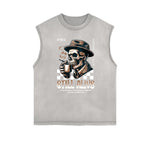 Sleeveless Rebellious Streetwear Pattern T Shirt