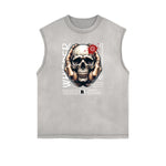 Sleeveless Rebellious Streetwear Pattern T Shirt