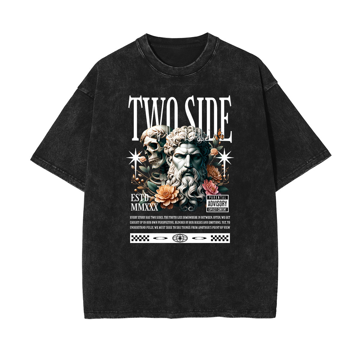 Street Style Washed Faded Thick Tee