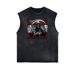 Sleeveless Streetwear Graphic Thick T Shirt