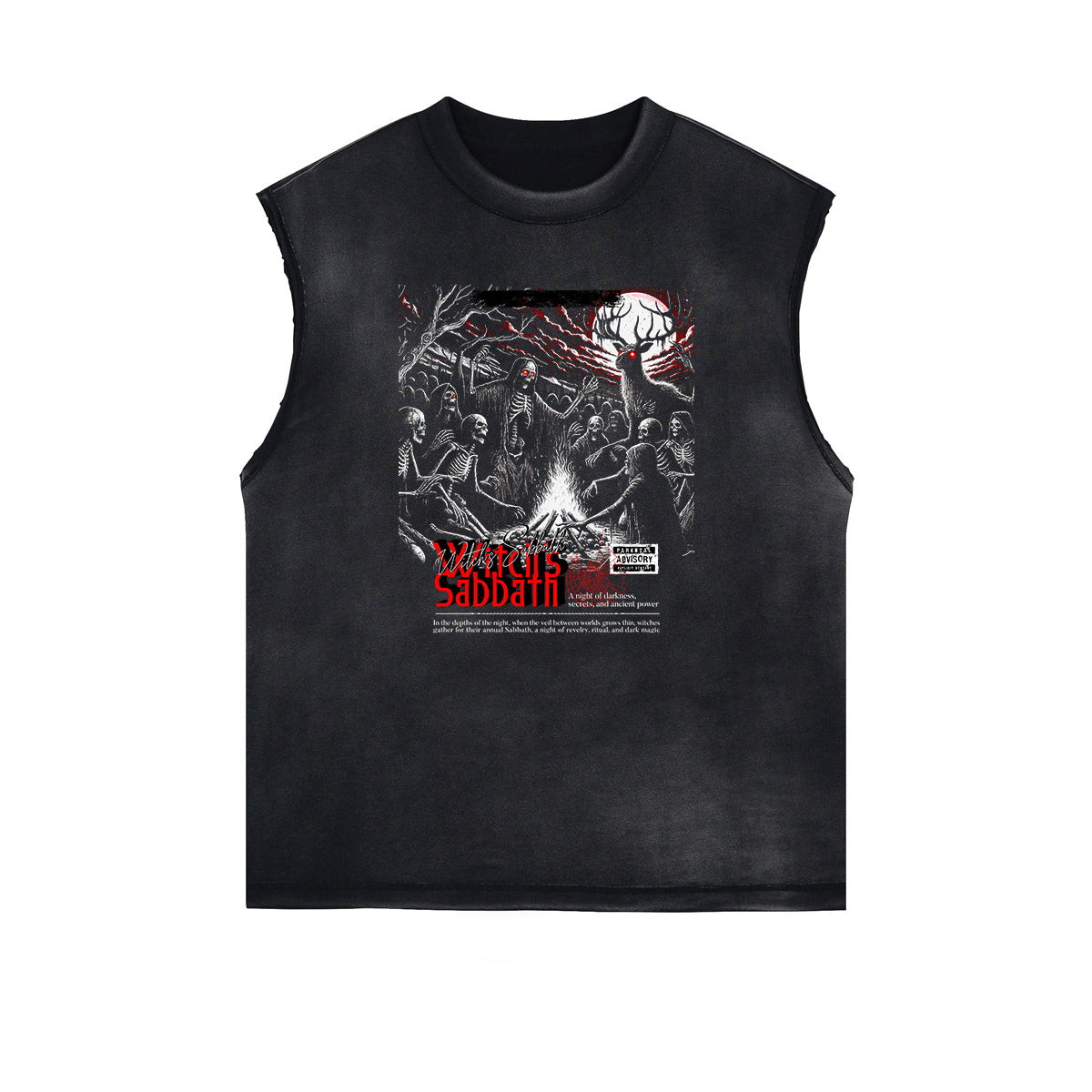 Sleeveless Streetwear Graphic Thick T Shirt