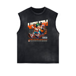 Sleeveless Streetwear Graphic Thick T Shirt