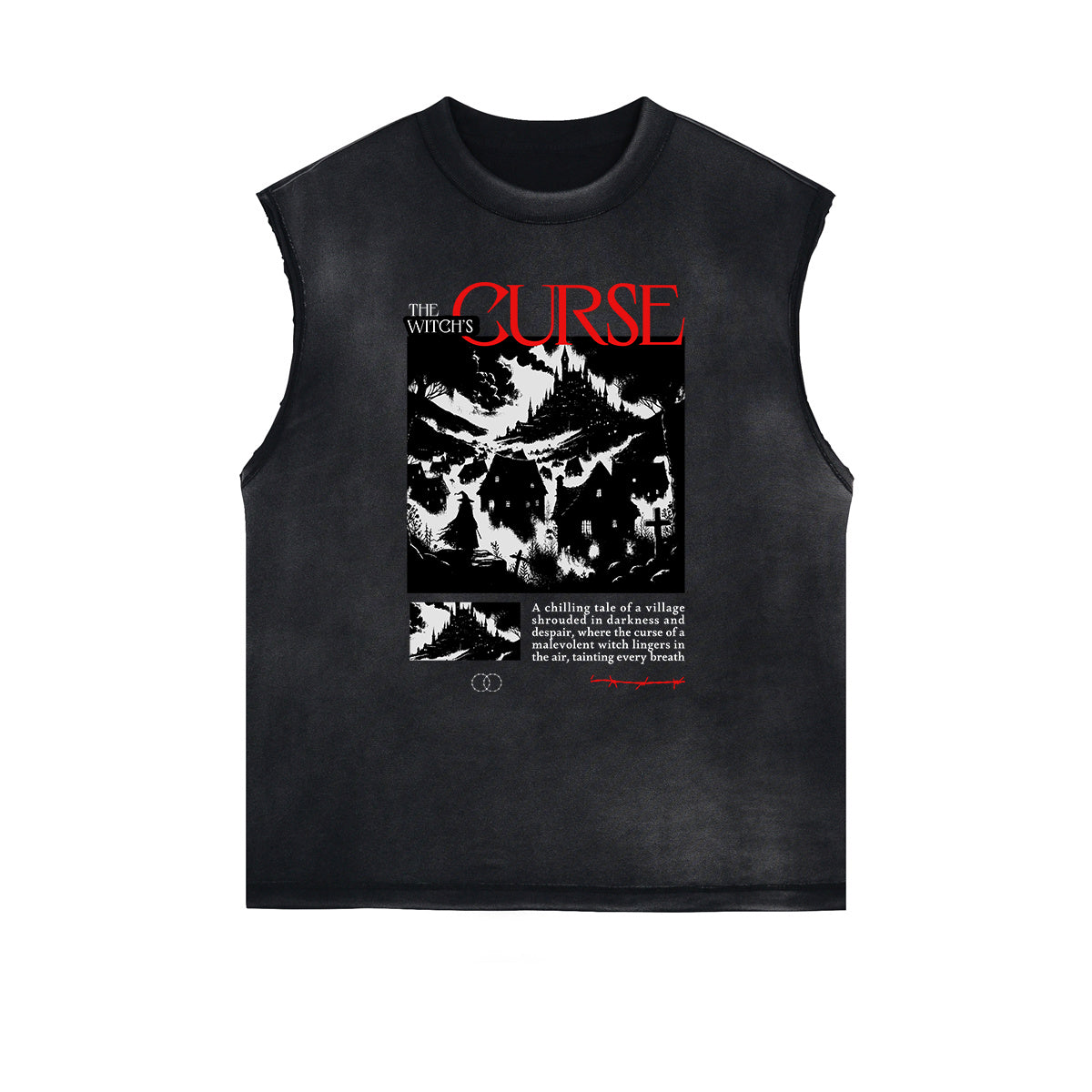 Sleeveless Streetwear Graphic Thick T Shirt