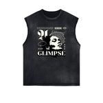 Sleeveless Streetwear Graphic Thick T Shirt