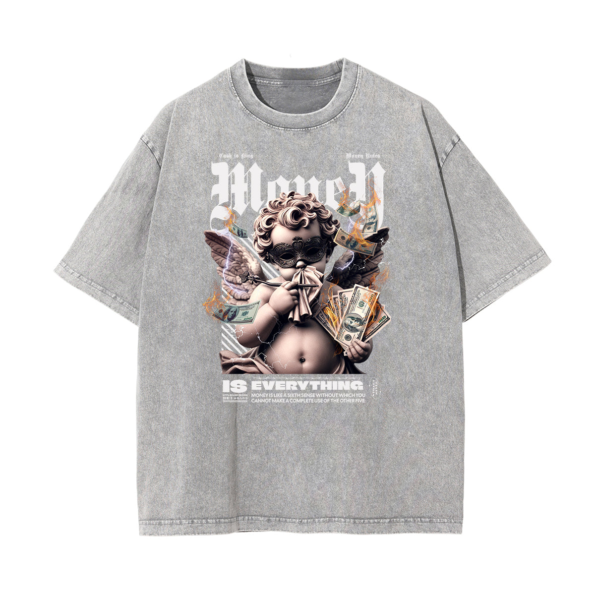 Washed Faded Cupid Statues Graphic Tee