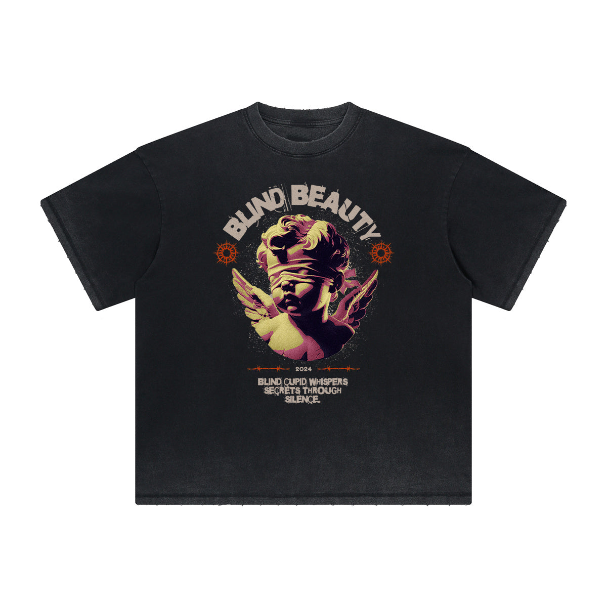 Faded Cupid Statues Pattern Tee