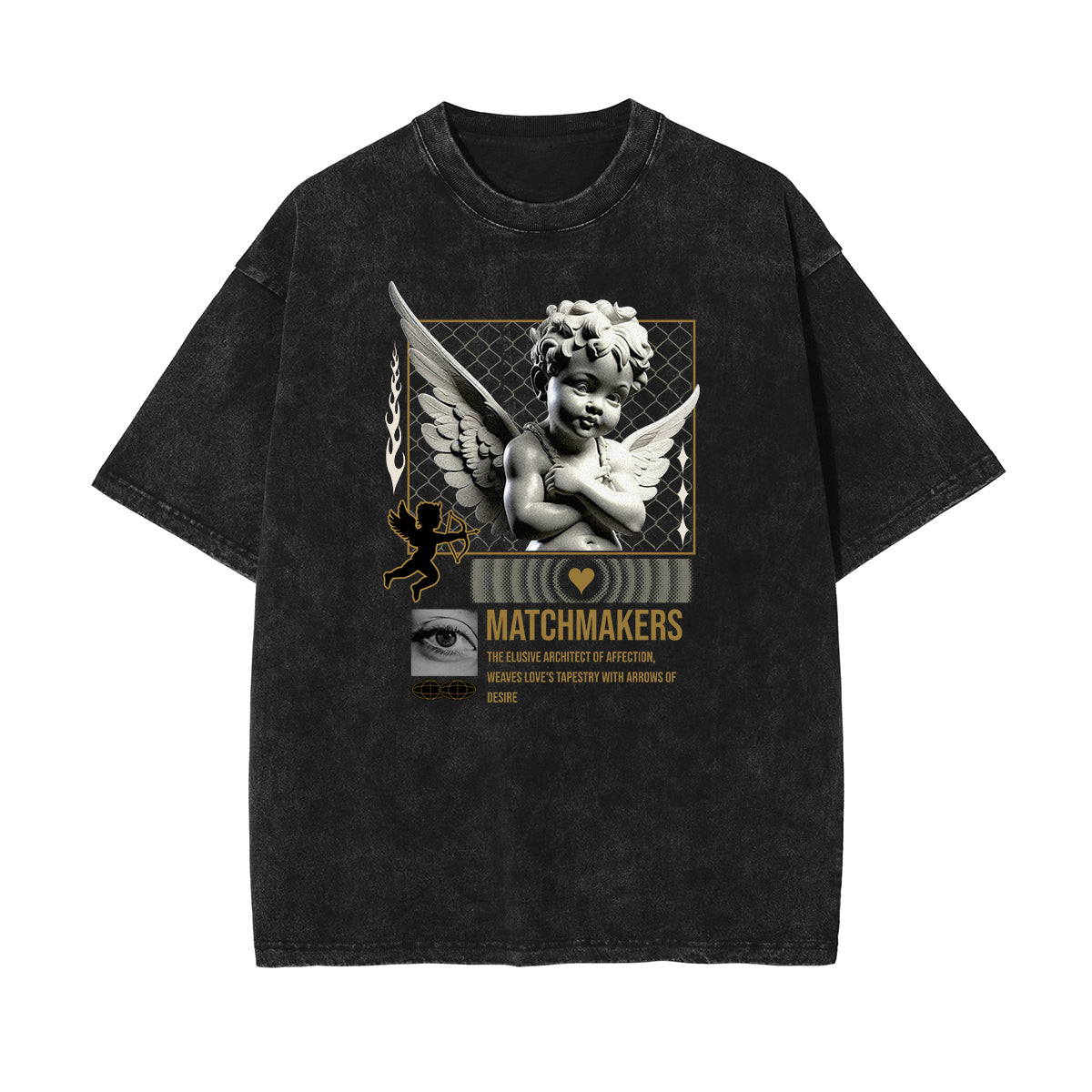 Stone Wash Cupid Statues Graphic Tee