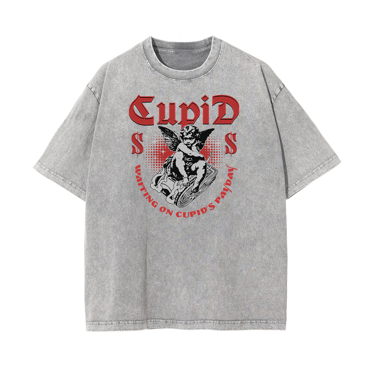 Washed Faded Cupid Statues Graphic Tee