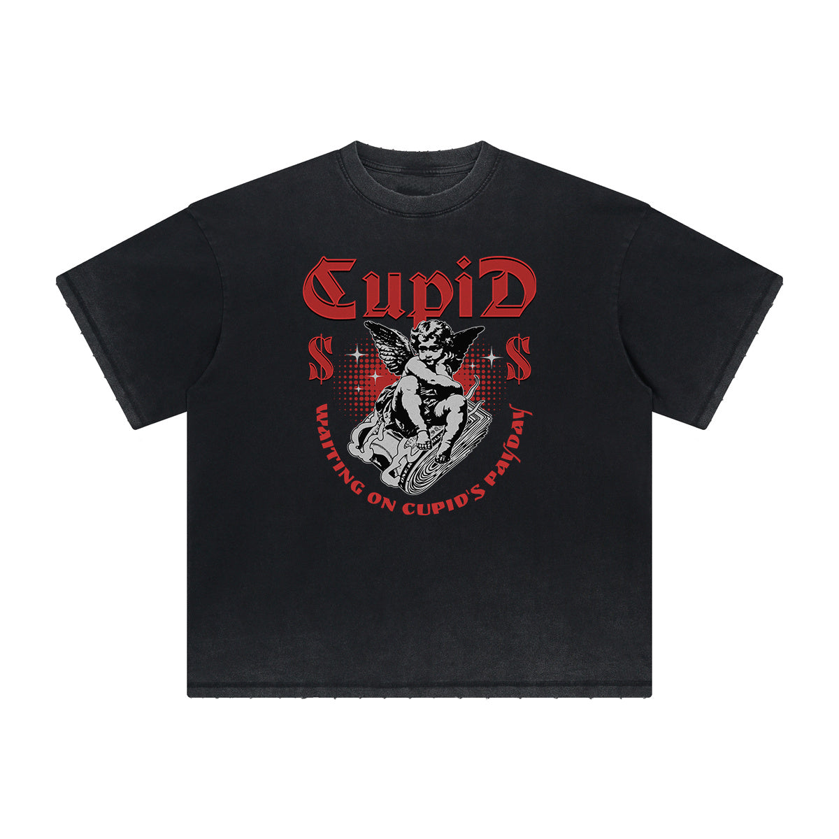 Faded Cupid Statues Pattern Tee