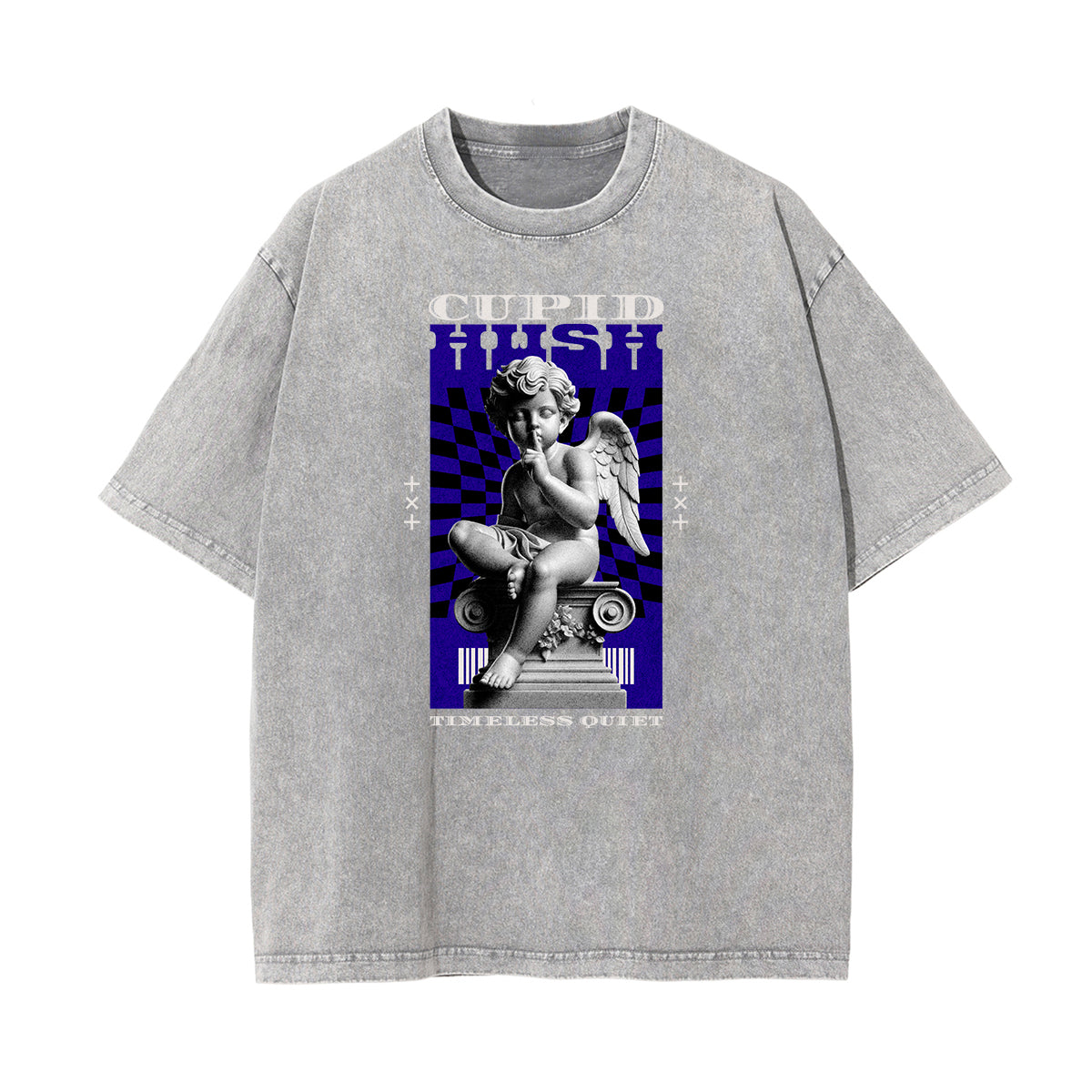 Washed Faded Cupid Statues Graphic Tee