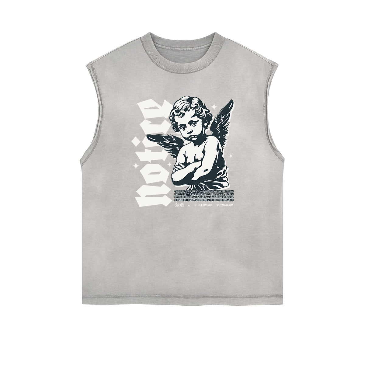 Sleeveless Cupid Streetwear Graphic T Shirt