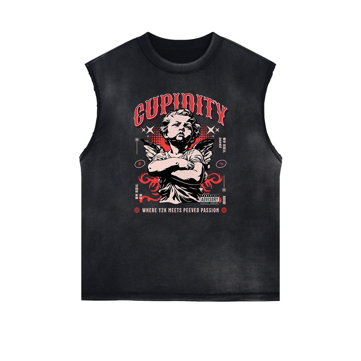 Sleeveless Cupid Streetwear Graphic T Shirt