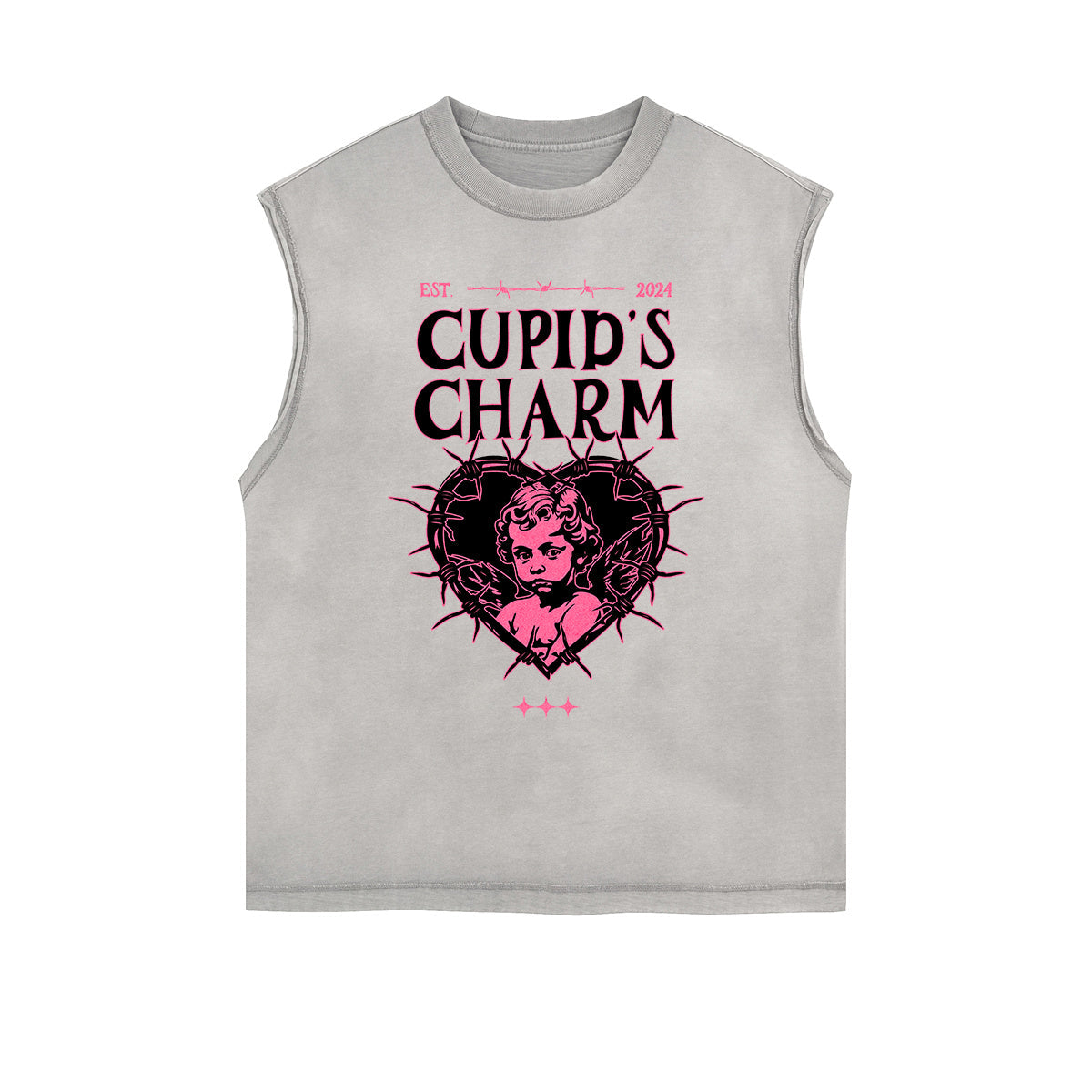 Sleeveless Cupid Streetwear Graphic T Shirt