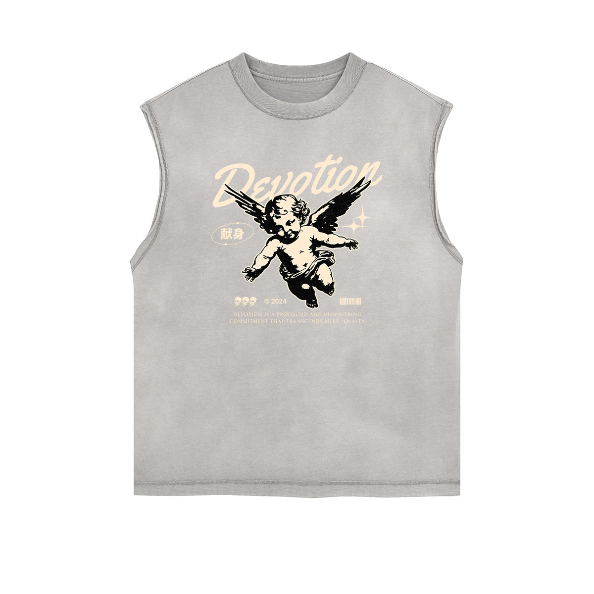 Sleeveless Cupid Streetwear Graphic T Shirt