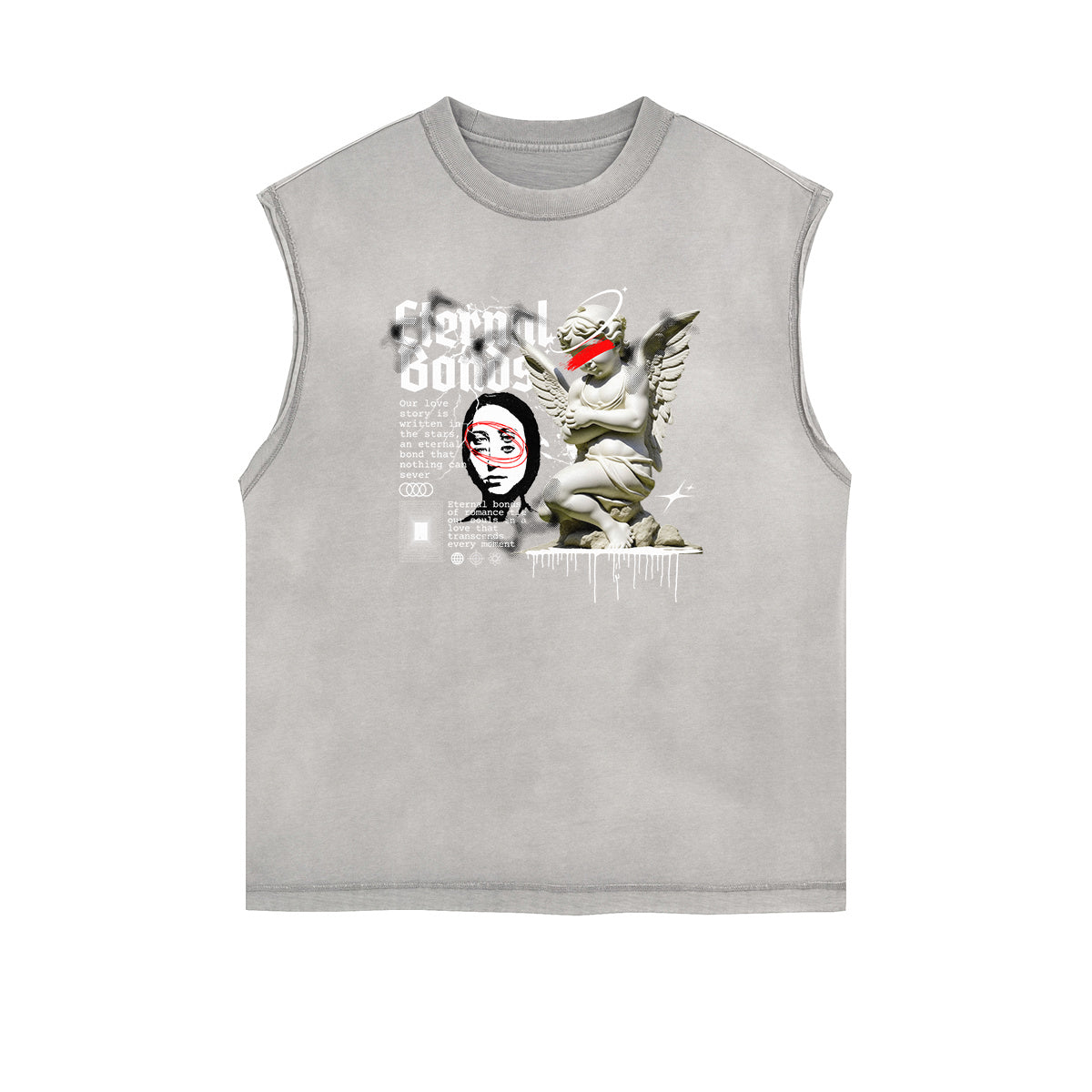 Sleeveless Cupid Streetwear Graphic T Shirt