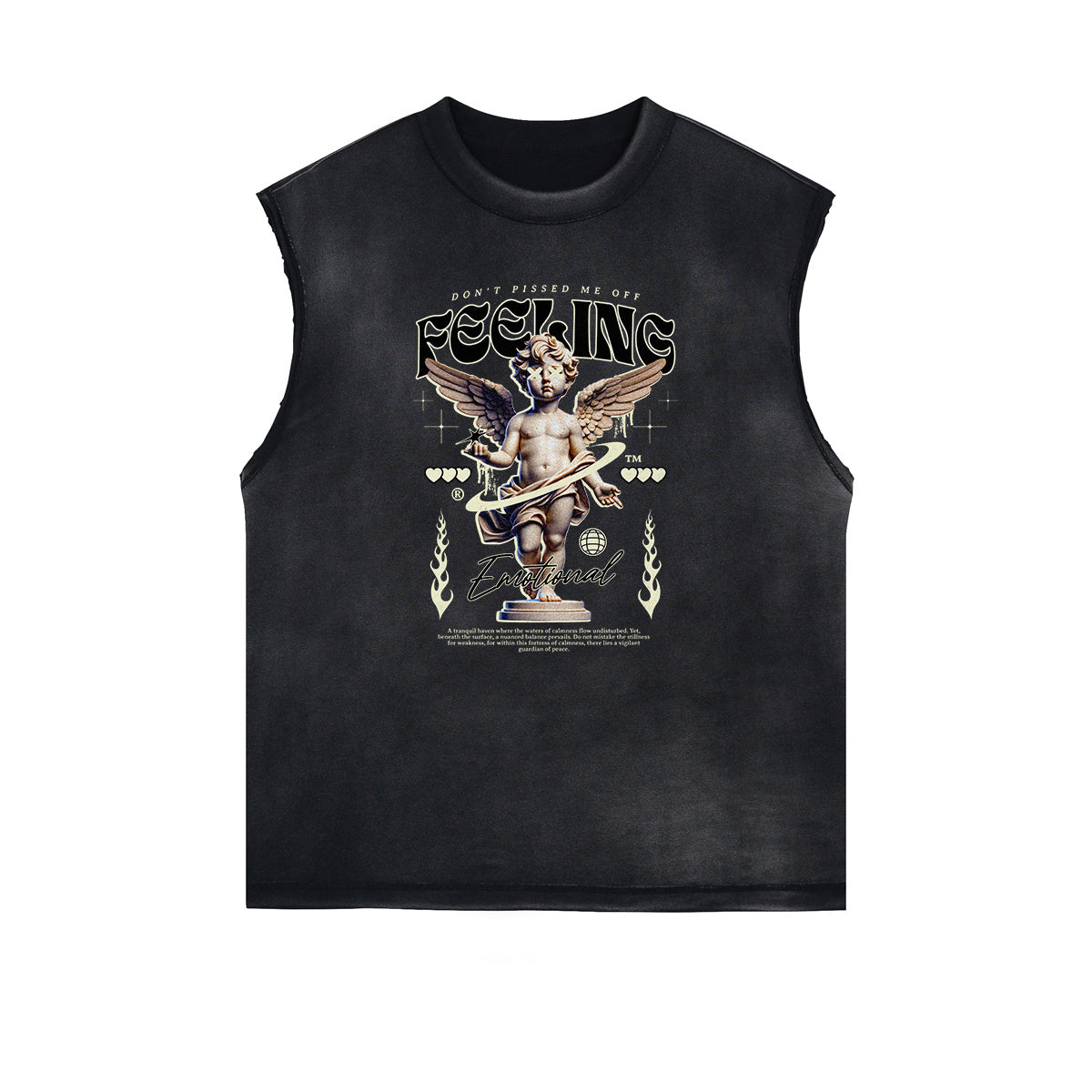 Sleeveless Cupid Streetwear Graphic T Shirt