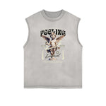 Sleeveless Cupid Streetwear Graphic T Shirt