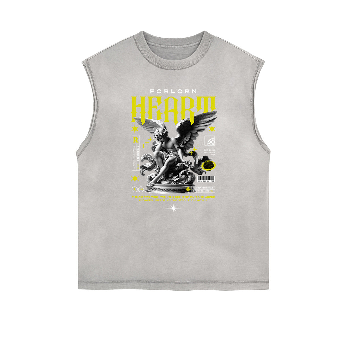 Sleeveless Cupid Streetwear Graphic T Shirt