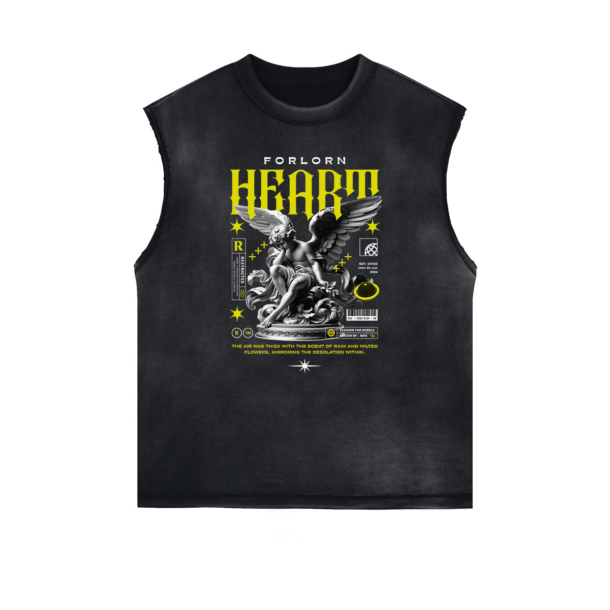 Sleeveless Cupid Streetwear Graphic T Shirt