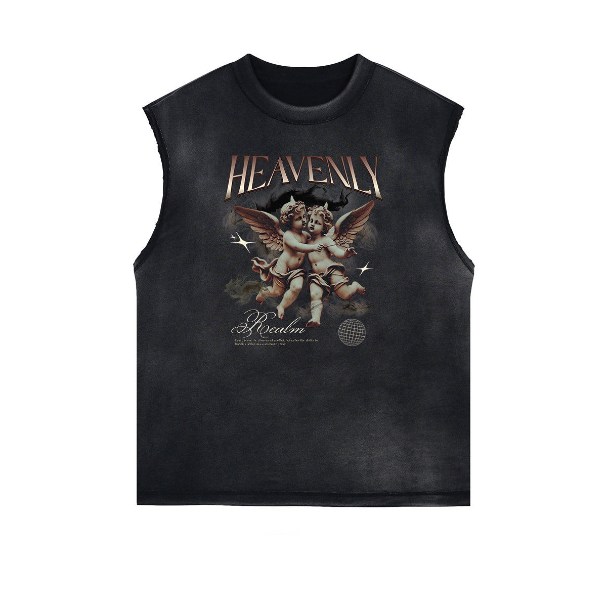 Sleeveless Cupid Streetwear Graphic T Shirt