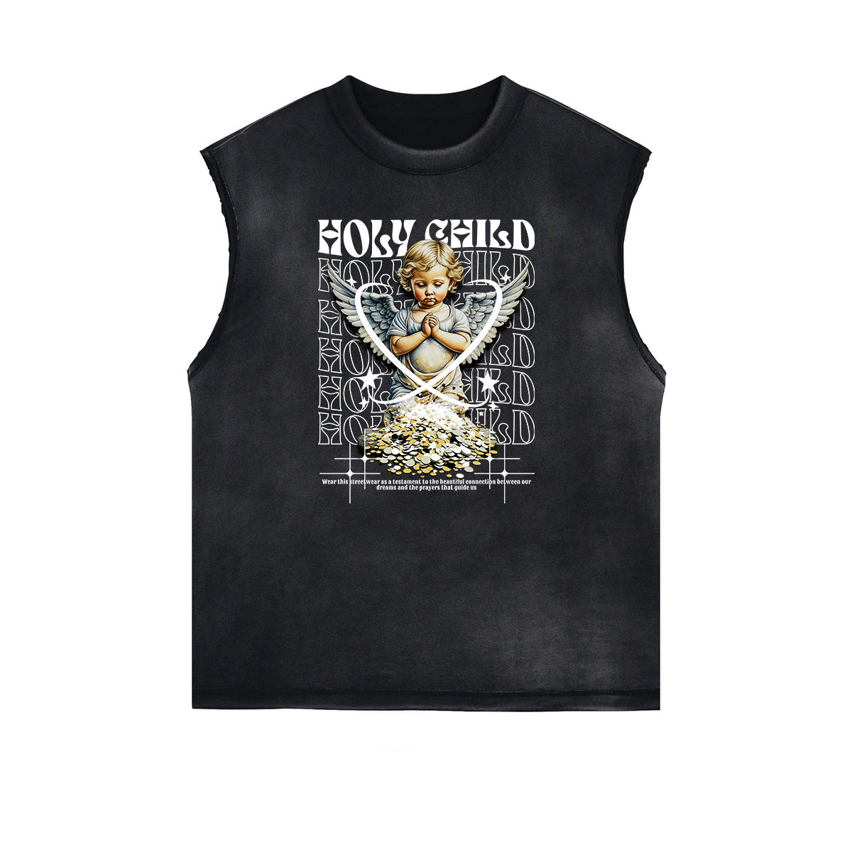 Sleeveless Cupid Streetwear Graphic T Shirt