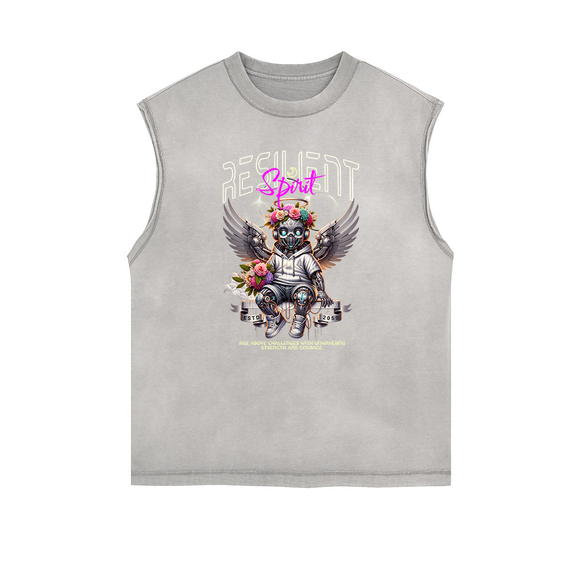 Sleeveless Streetwear Cupid Angle Graphic Tee