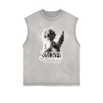 Sleeveless Streetwear Cupid Angle Graphic Tee