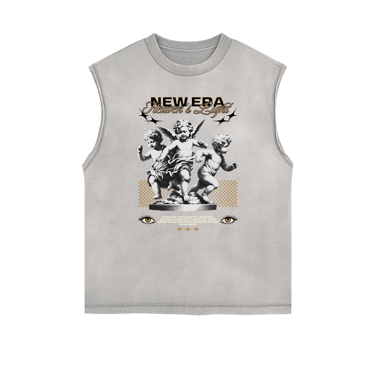 Sleeveless Streetwear Cupid Angle Graphic Tee