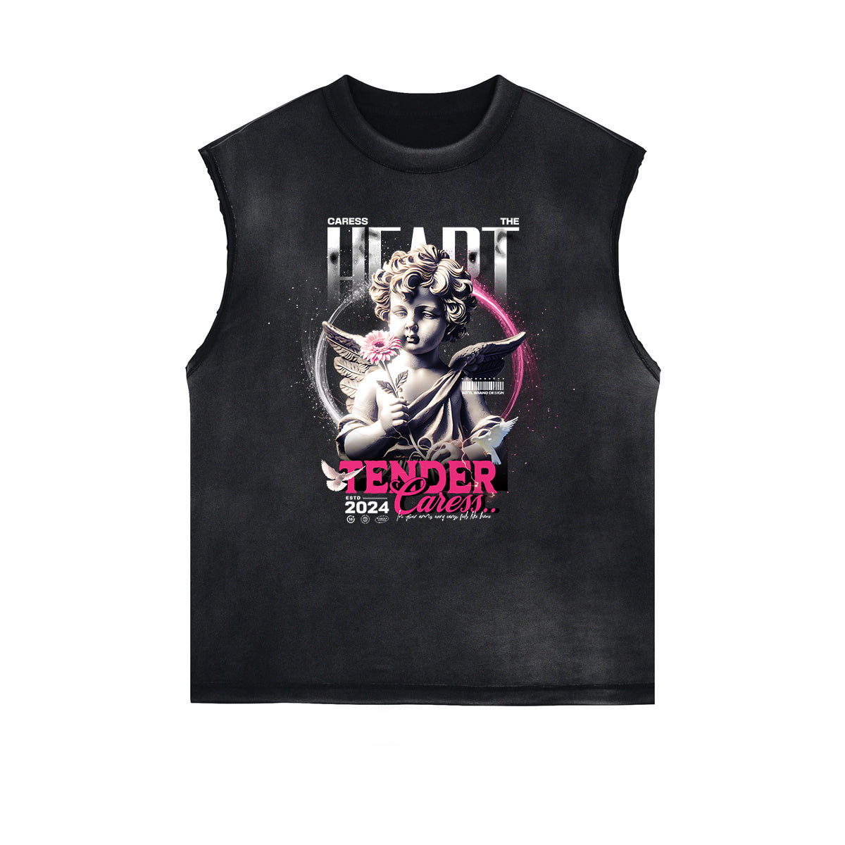 Faded Vintage Cupid Graphic Tank Top