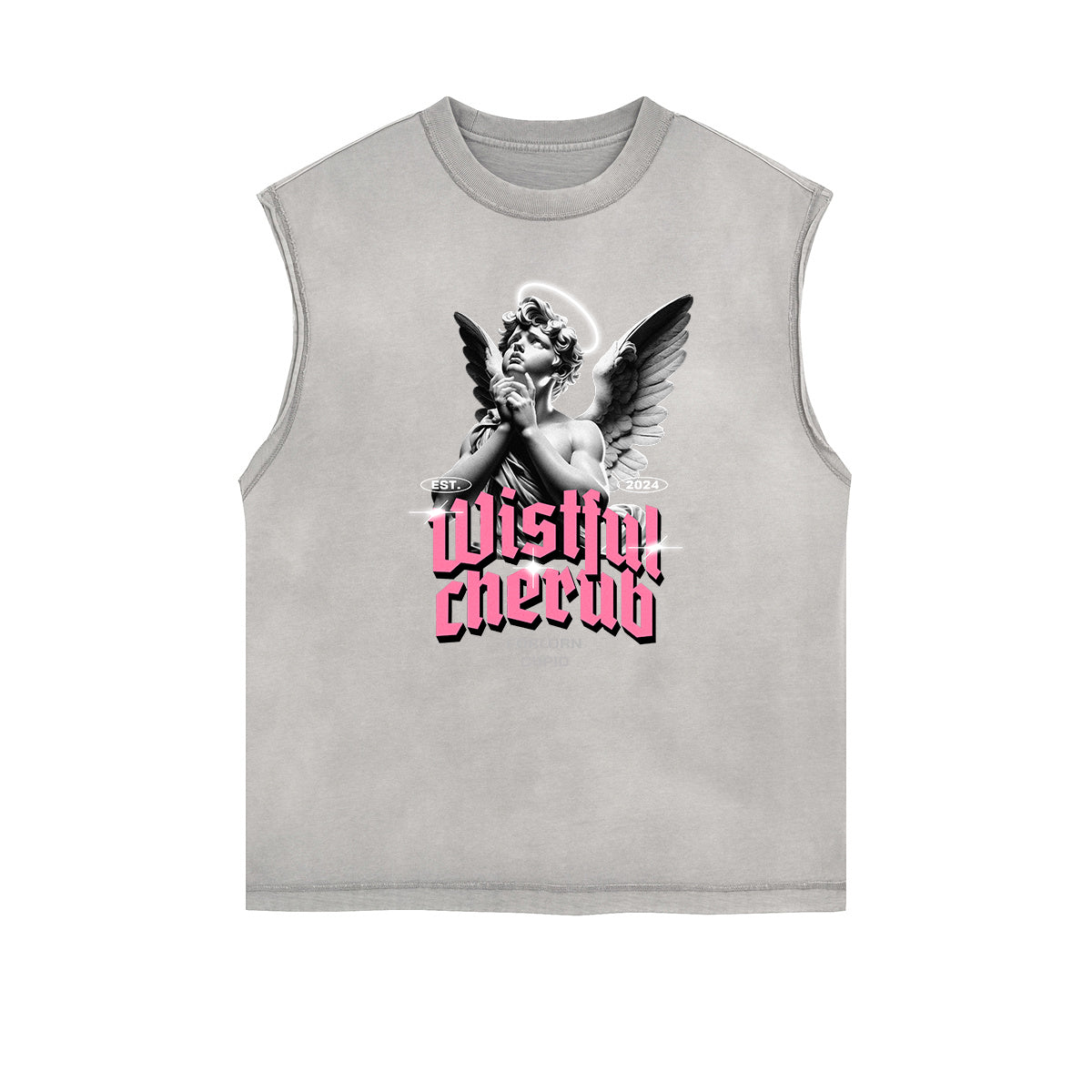 Sleeveless Streetwear Cupid Angle Graphic Tee