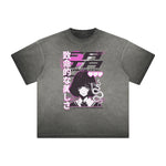 Heavyweight Distressed Anime Graphic Tee