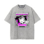 Washed Thick Anime Pattern Tee