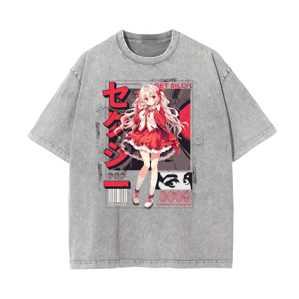 Washed Thick Anime Pattern Tee