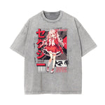 Washed Thick Anime Pattern Tee