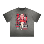 Heavyweight Distressed Anime Graphic Tee