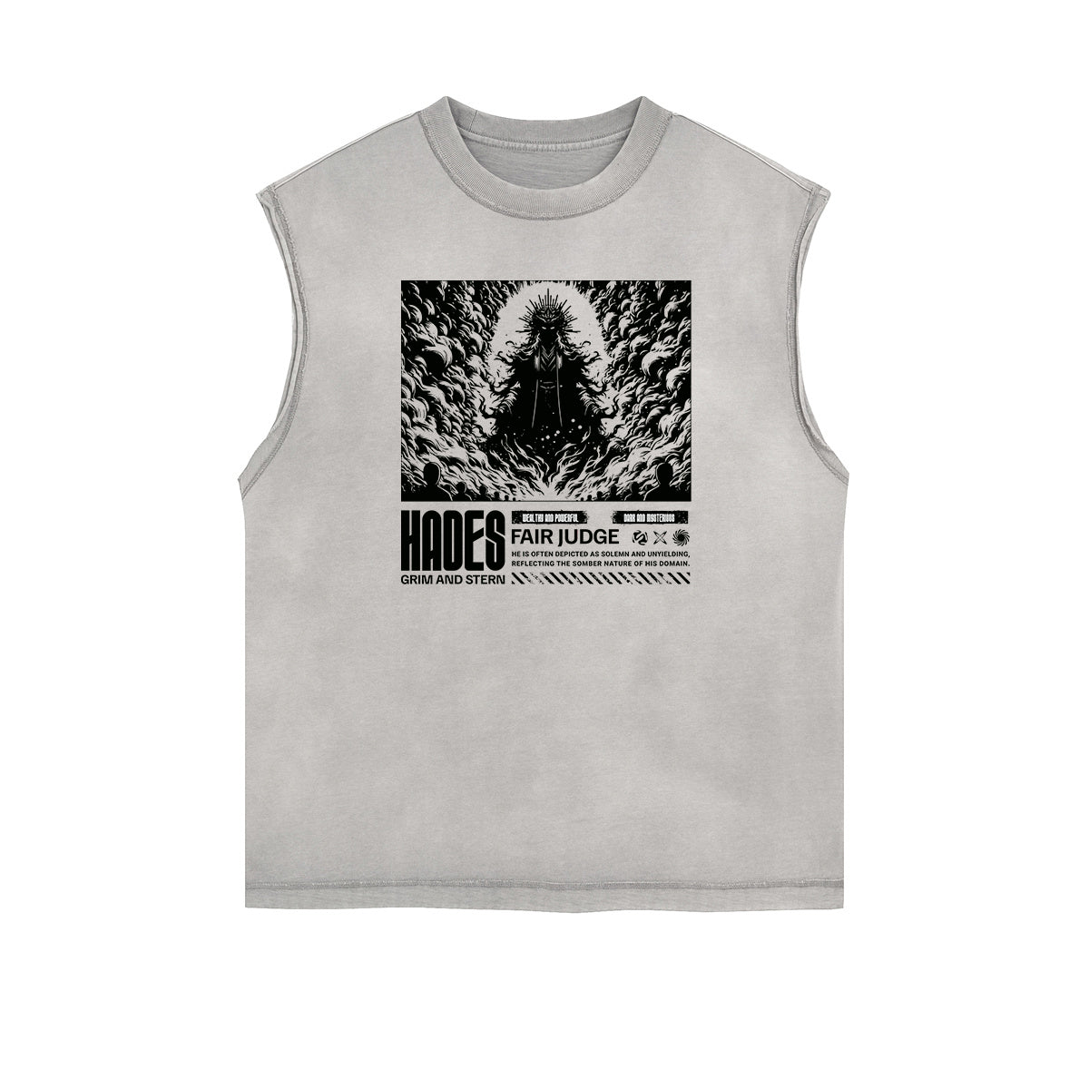 Sleeveless Stone Wash Anime Graphic Tee