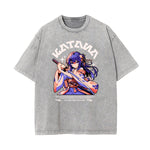 Washed Thick Anime Pattern Tee