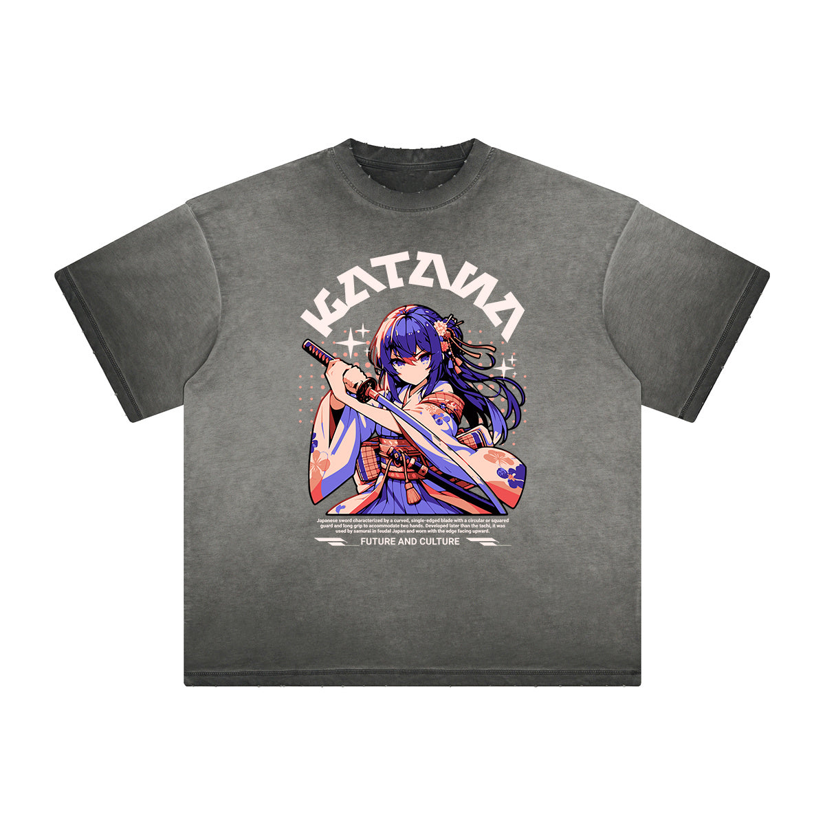 Heavyweight Distressed Anime Graphic Tee