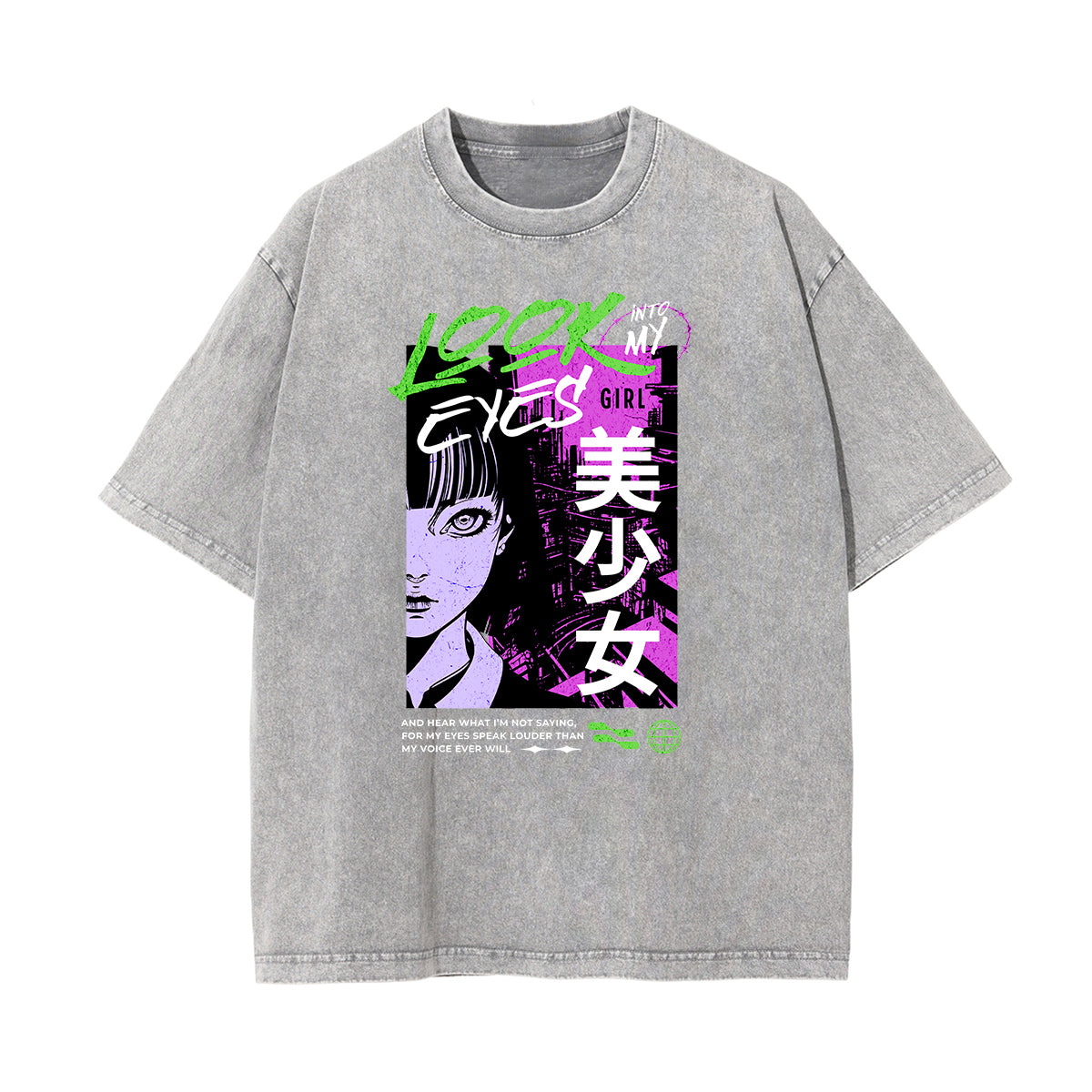 Washed Thick Anime Pattern Tee