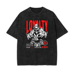 Stone Wash Anime Graphic T Shirt