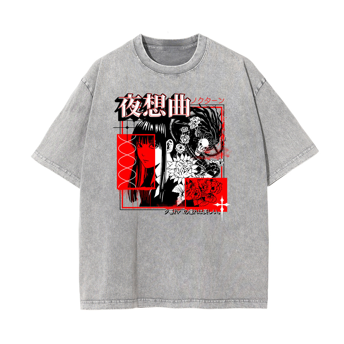 Washed Thick Anime Pattern Tee