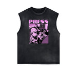 Sleeveless Thick Y2K Anime Graphic Tee